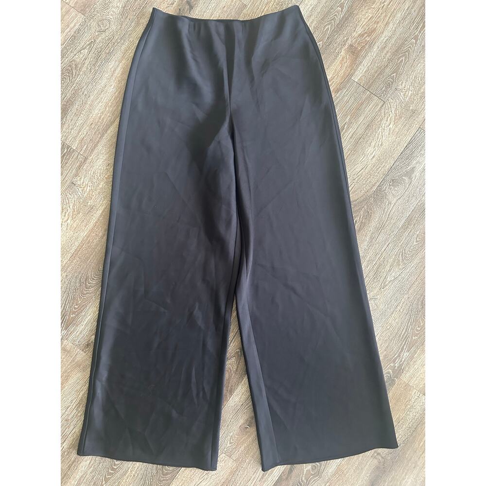 Rachel Roy Elegant Chic Wide-Leg Dress Pants Black, US Size 6 Silky Satin Formal - Picture 3 of 11